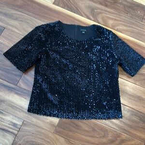 Ann Taylor sequin short sleeve top